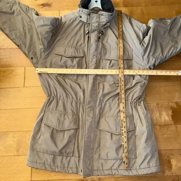 Vtg LL Bean Mens Tall XL Field Coat Utility Primaloft Lined Brown Hood Parka